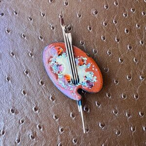 Vintage RENOIR Matisse Bittersweet Enamel Artist Palette Brooch Pin